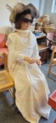 Fibreglass life-size mannequin/model of a seated woman in Edwardian dress, believed to have been