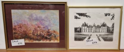 Quantity of framed prints of various subjects, a pair of framed petitpoint tapestries showing roses,
