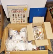 Collection of thimbles to include books on thimble collecting, boxed thimbles, ceramic, metal,