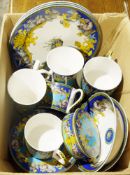 Rosenthal part coffee service decorated with mythical and nautical creatures, blue ground (1 box)
