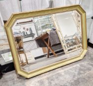 Modern canted corner wall mirror with bevelled plate, 72cm x 101cm