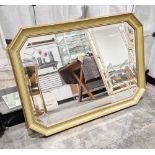 Modern canted corner wall mirror with bevelled plate, 72cm x 101cm