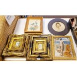 Assorted framed pictures to include a continental scene, street scene, maritime, children playing in