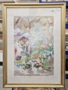 Pierre Llado Limited edition print  Clowns et Jeux de Fleurs, signed in margin, framed , 69cm x 49cm