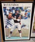 Large framed print of Jim McMahon, 88cm x 62cm, framed, and a quantity of other framed pictures to