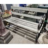 Wood and wrought iron garden bench