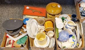 Military cap labelled 'Alkit' with crest and insignia, assorted collectables, scrapbooks