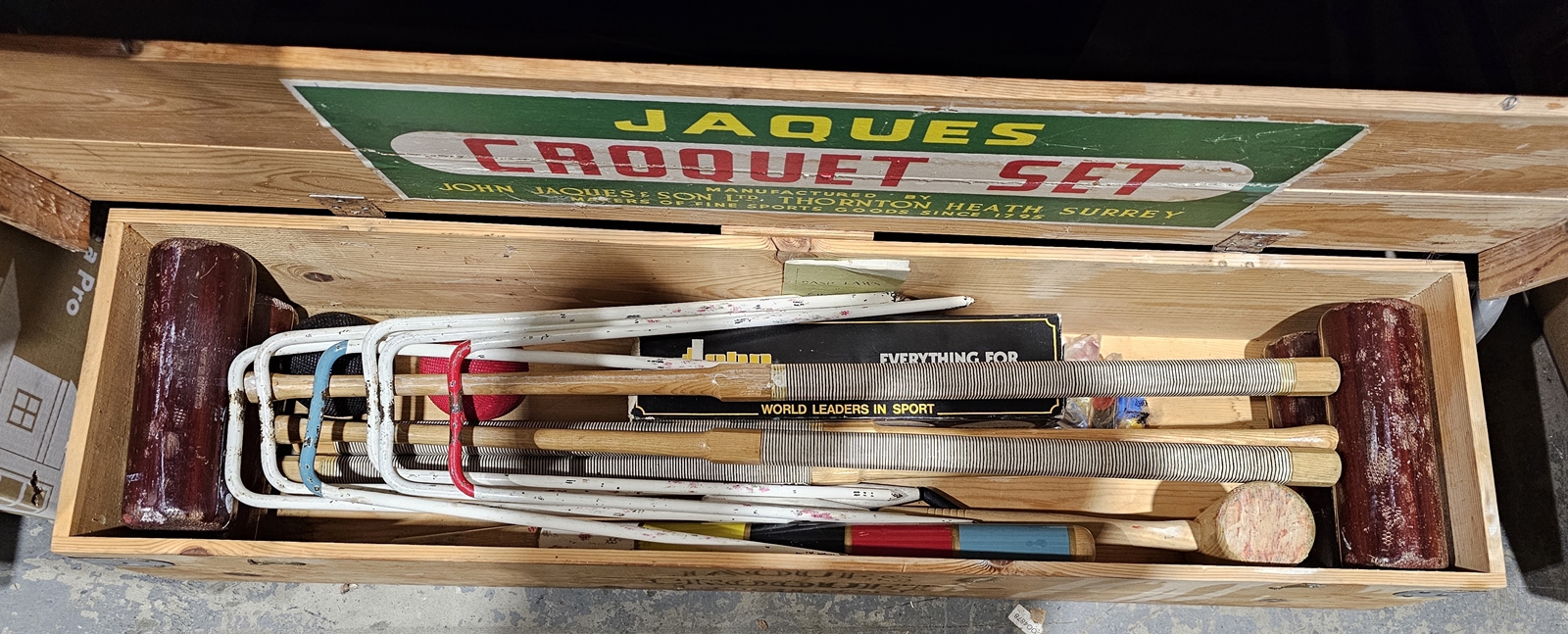 A vintage Jacques croquet set in box