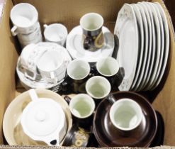 Denby Arabesque part tea service and a Pillivuyt French porcelain Decor Speciale part dinner and tea