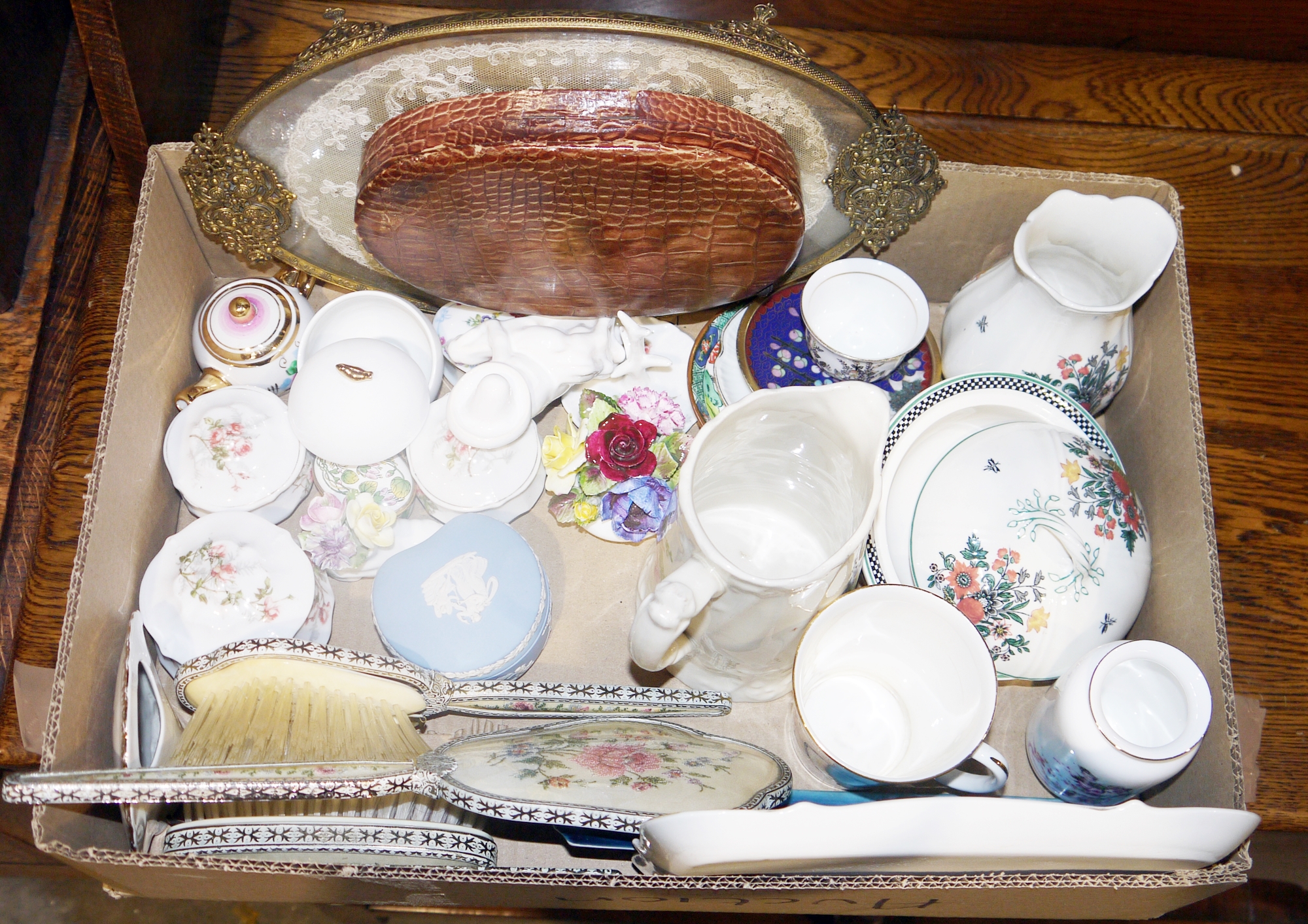 Gampe & Co footed bowl bearing Chinese decoration of nobles, a Royal Worcester Evesham large