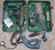Three Bosch power tools including mini hedge trimmer, electric plane and PMF190E multi-tool (3)