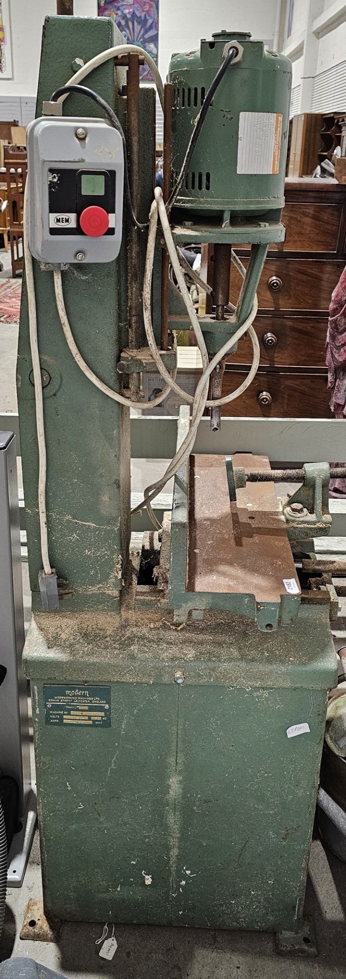 Vintage Modern Woodworking Machines Ltd. floor-standing chisel mortiser, height 142cm approx. (