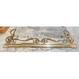 Brass Art Nouveau-style brass fender, 140cm x 40cm