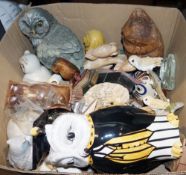 Extensive collection of models of owls in various media (5 boxes)