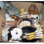 Extensive collection of models of owls in various media (5 boxes)