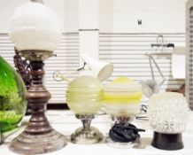 Three table lamps with shades and a table lamp (4)