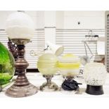 Three table lamps with shades and a table lamp (4)