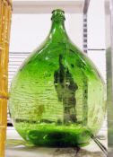 Large green glass carboy, 50cm
