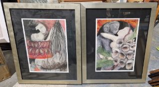 K Coburn Limited edition prints 'Australian Red Lotus Rati - Asani', 1/200, titled, signed and