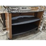 LOT WITHDRAWN Three-tier black smoked glass television stand, 80cm x 45cm x 55cm