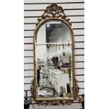 Georgian style giltwood mirror of arched rectangular form, with shell and acanthus cresting and