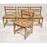 Set of four mid-century rush-seated dining chairs, possibly by Habitat, 75cm high (4)