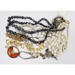 LOT WITHDRAWN Quantity costume jewellery including faux pearls, lady’s Rotary watch, silver