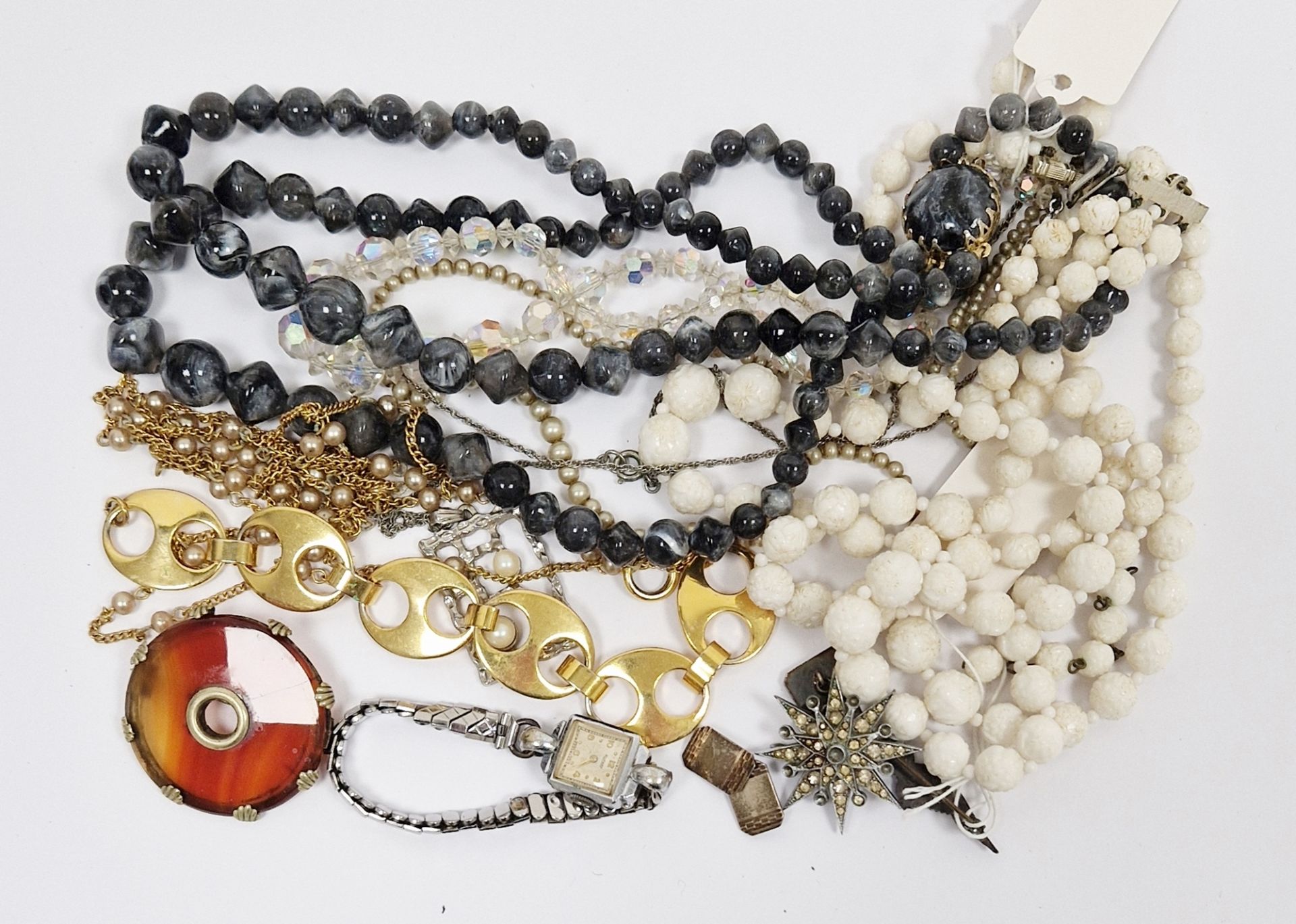 LOT WITHDRAWN Quantity costume jewellery including faux pearls, lady’s Rotary watch, silver