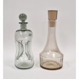 Holmegaard 'Kluk Kluk' decanter and stopper together with another decanter of mallet form (2)