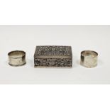 George VI silver engine-turned napkin ring, Birmingham 1944 by James Gloucester Ltd and another