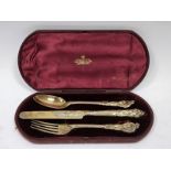 Victorian silver gilt christening set of royal interest, by Chawner & Co, London 1856/57, comprising