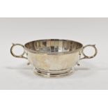 George V silver twin-handled sugar bowl, the reeded rim with panelled bowl, Birmingham 1930 by