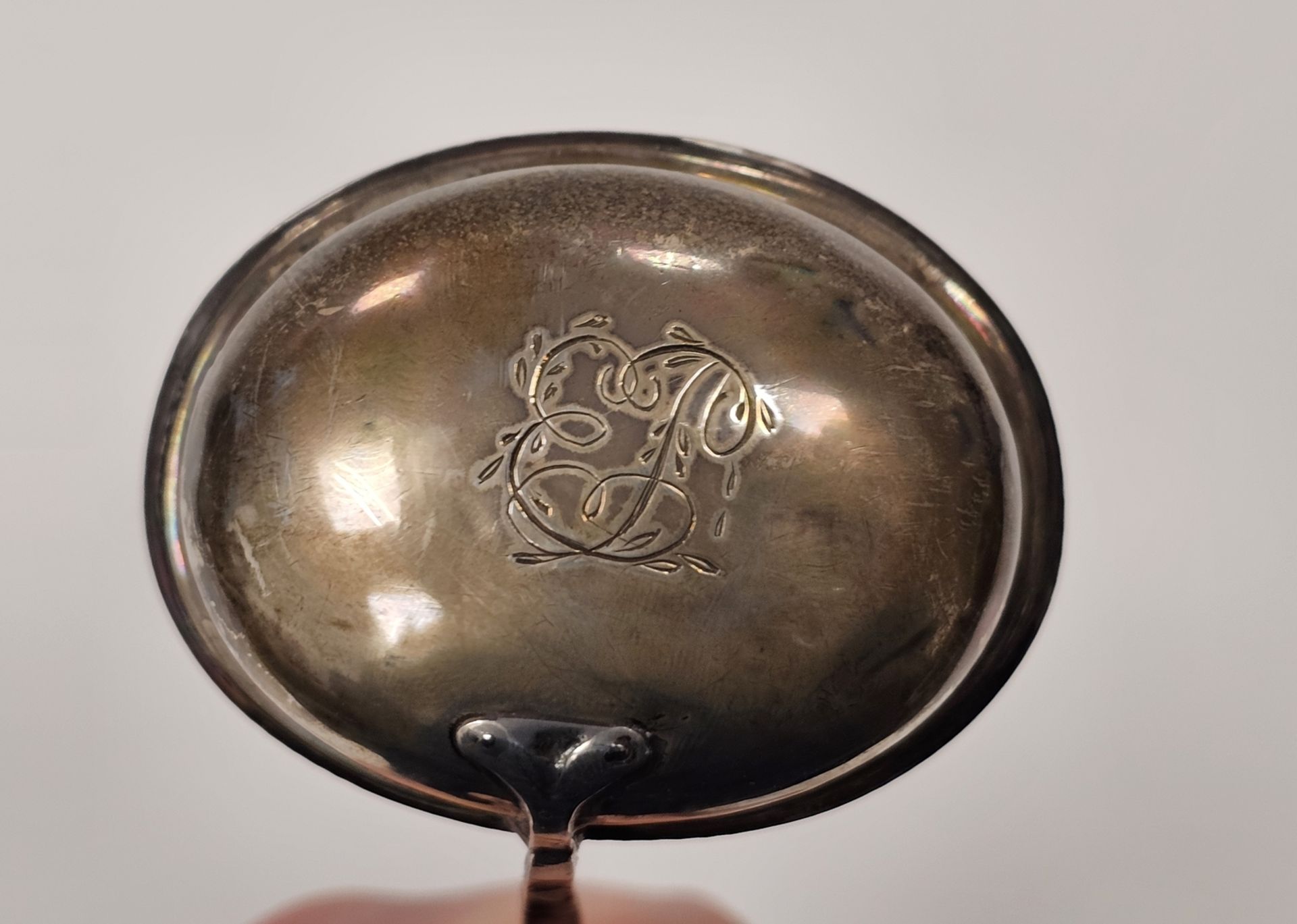 Georgian silver toddy ladle, hallmarked London, indistinct date code, probably 1781, makers marks - Image 2 of 3