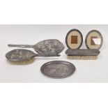 Tackhing Hong Kong sterling four-piece dressing table set to include hand mirror, hair brush,