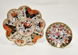Early 19th century Davenport Longport imari pattern shaped circular stand and an English porcelain