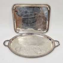 German white metal tray of rectangular form, marked 'Weisses Metal E Hartmann', 48cm x 38cm and a