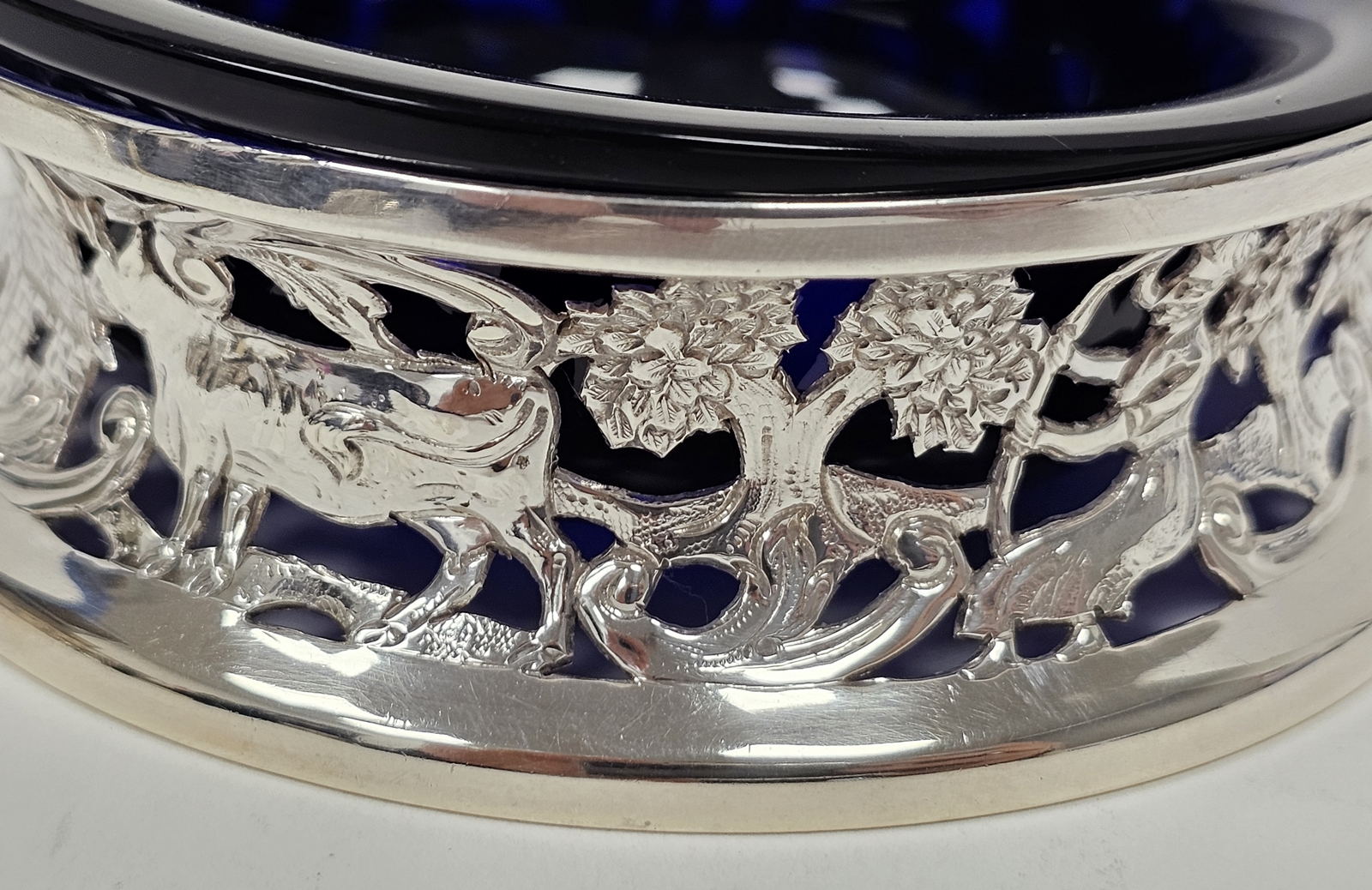 Early 20th century miniature silver dish ring of typical form decorated figures, buildings, - Image 5 of 6