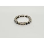 9ct white gold, blue and white stone eternity ring