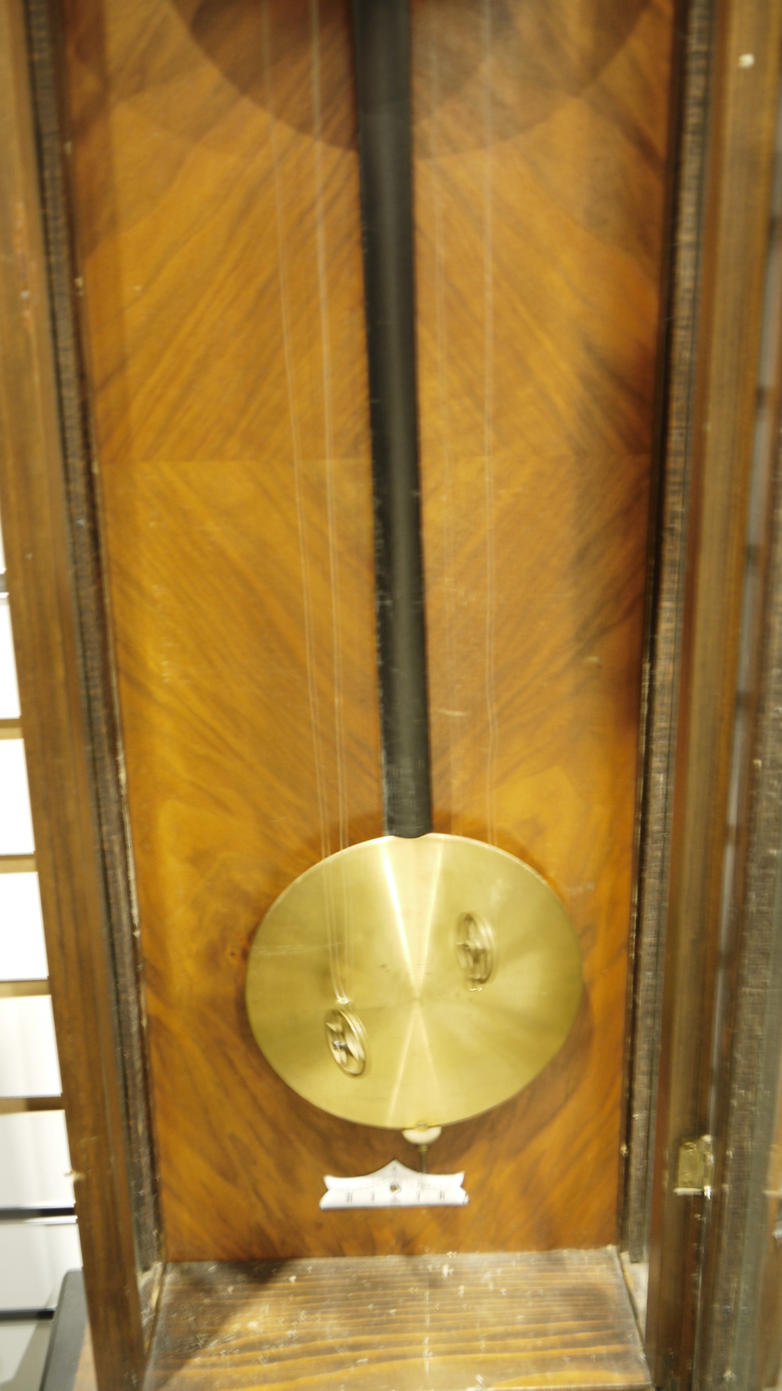 19th century Vienna-style walnut regulator clock, with a white enamel dial, with black Arabic - Image 4 of 6