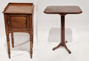 Victorian mahogany pot cupboard, on turned legs, 79cm high x 42cm wide x 38cm deep and a mahogany