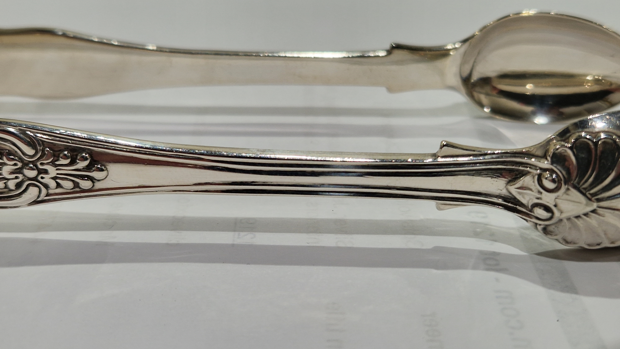 Pair Irish silver sugar tongs, kings pattern, Dublin 1851, makers John Smyth (or Smith), 3oz - Image 5 of 15