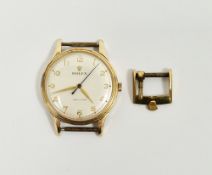 Gent's 9ct gold cased Rolex Precision wristwatch with a 17-jewel manual wristwatch, the silvered