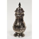 Late Victorian silver baluster-shaped pepperette, Birmingham assay mark, 10cm high, 1.4 ozt