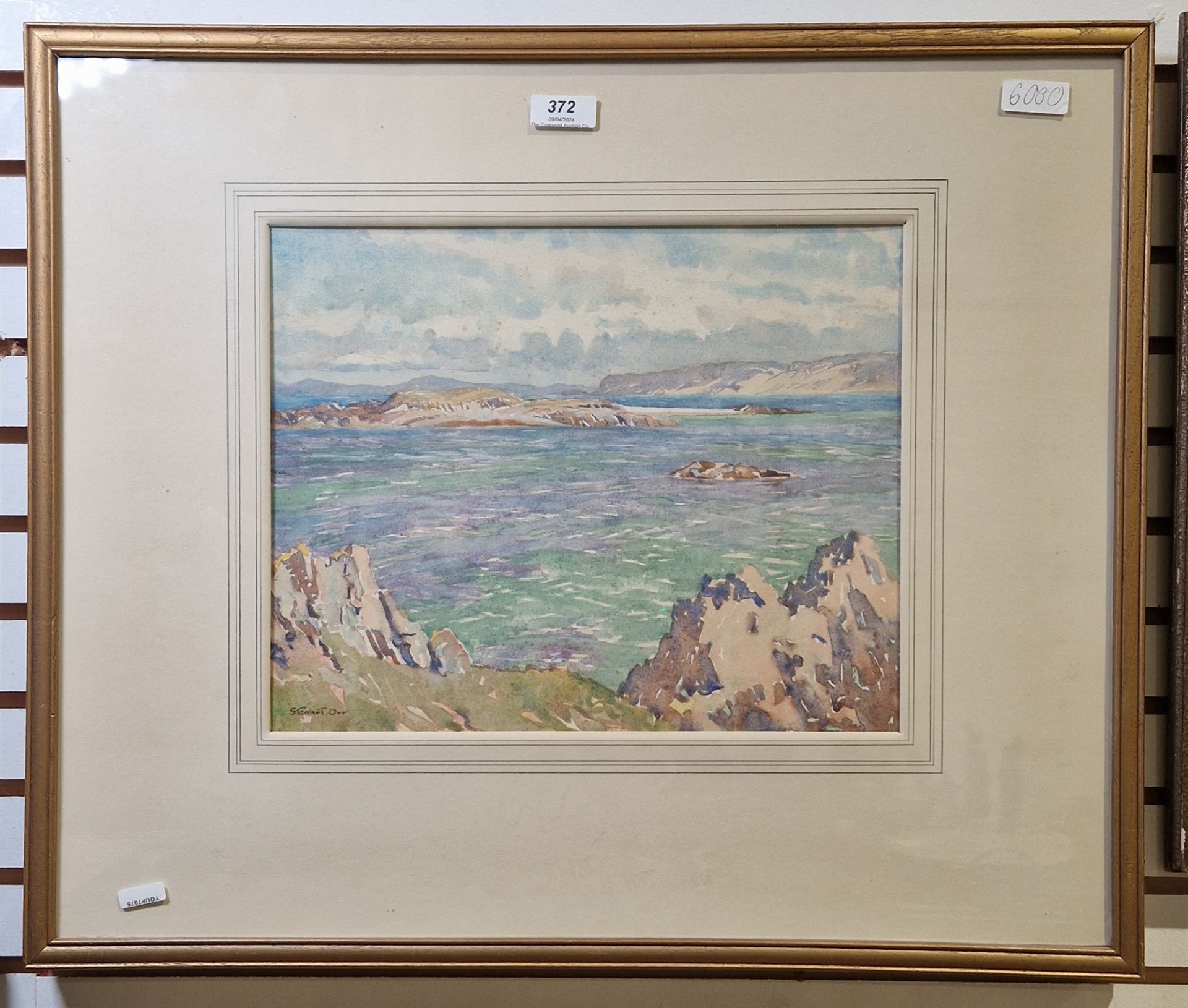 William Stewart Orr (1872-1944) Watercolour Coastal landscape, signed lower left, framed and glazed, - Image 2 of 3