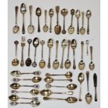 Quantity of Georgian and later silver teaspoons including a Victorian Fiddle pattern example by