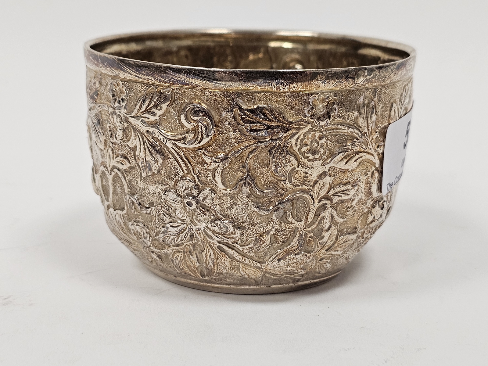 Victorian silver sugar bowl by Wakeley & Wheeler, London 1885 of circular form with floral - Image 2 of 3