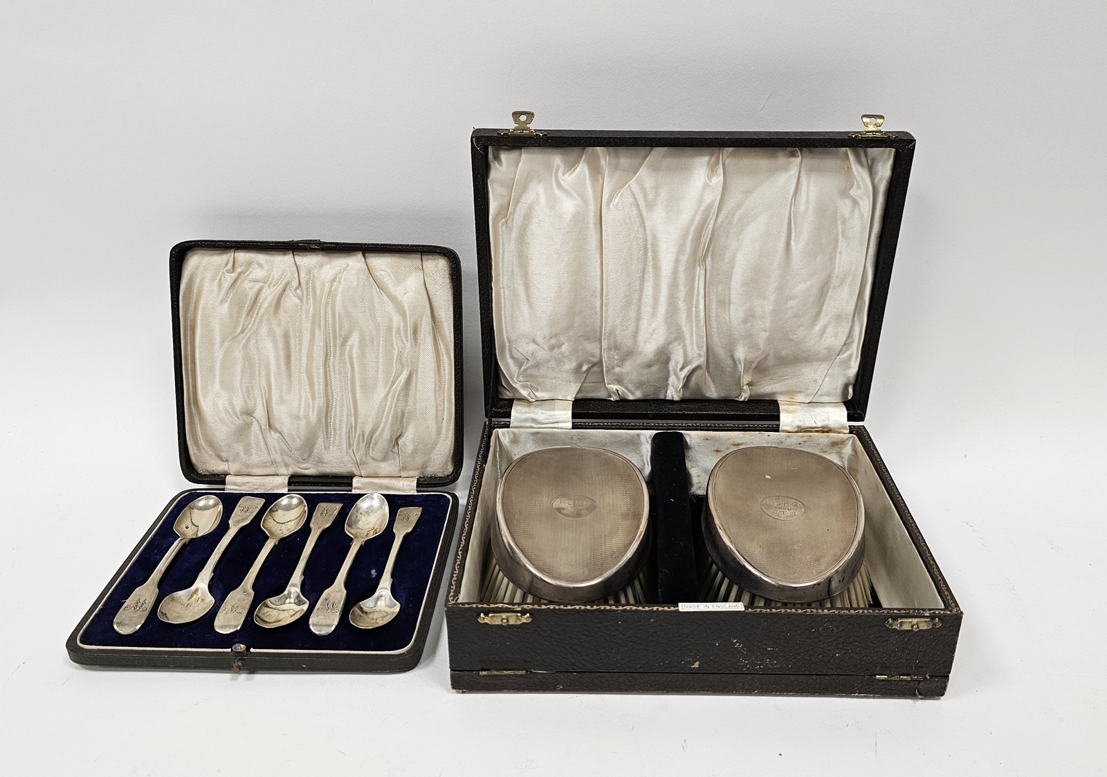 Five George IV silver fiddle pattern egg spoons by William Eaton, London 1824 and one other