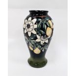 Moorcroft 'Passion Flower' pattern everted baluster vase, designed by Rachel Bishop, printed and