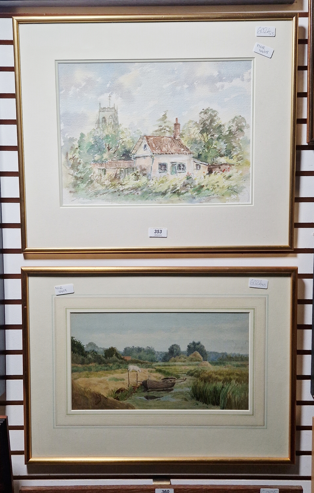 Walter Scott Boyd (1834-1901) Watercolour Village scene, signed lower left, framed and glazed, image - Image 6 of 7
