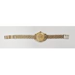 Vintage gent's 18ct gold cased International Watch Company wristwatch, the circular gilt dial with